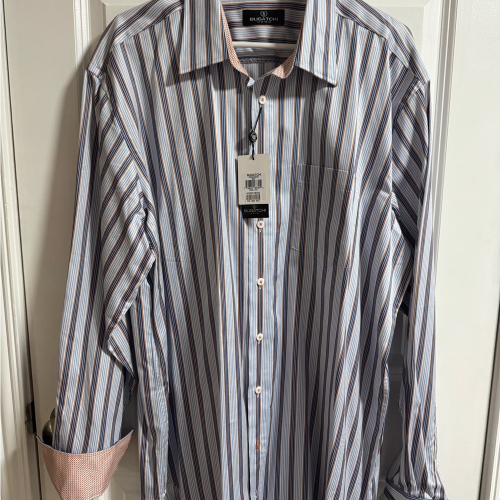 Bugatchi Multicolor Striped Dress Shirt